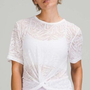 White Sheer Patterned T-Shirt